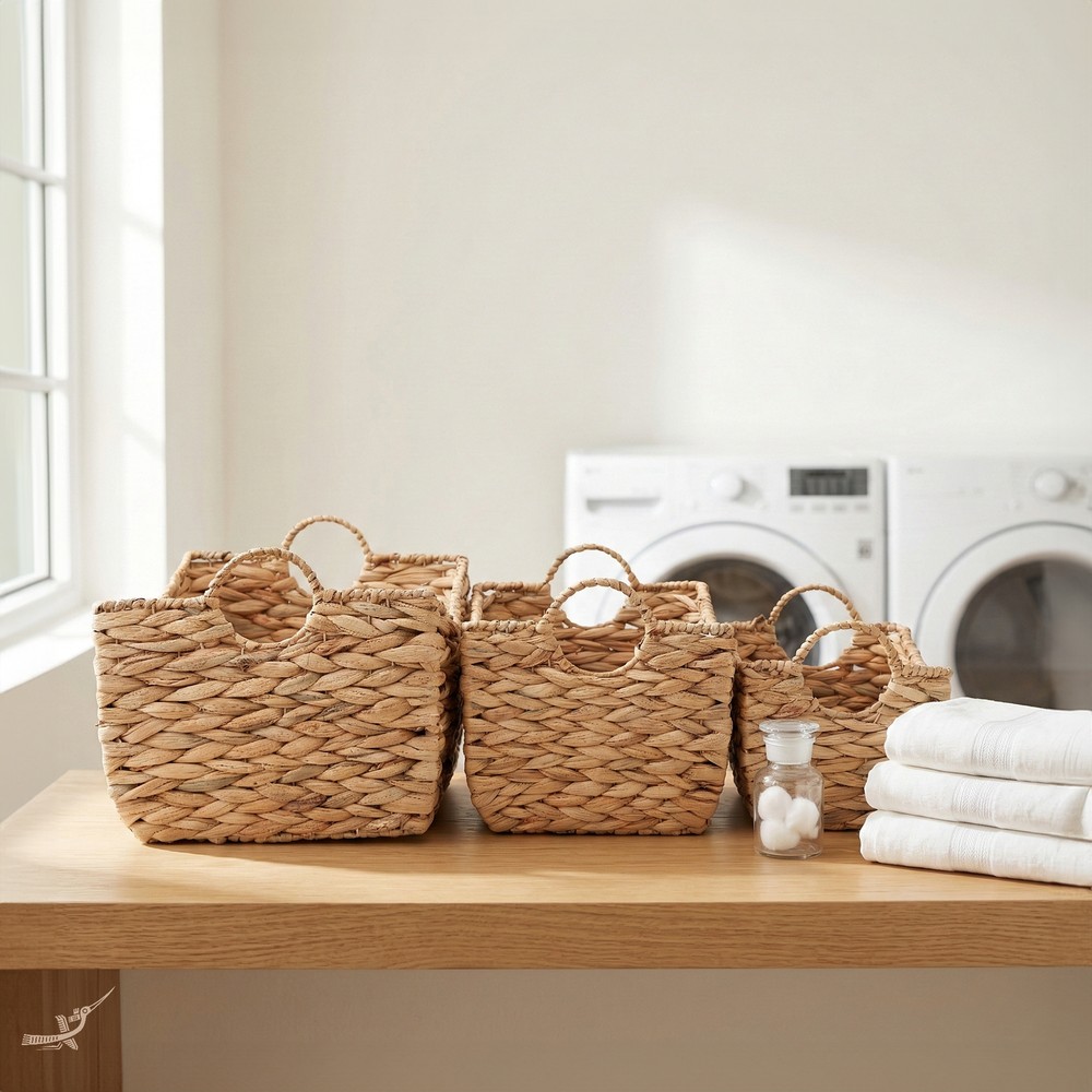 Boba - Set of 3 baskets in handwoven water hyacinth – Handcrafted product, handmade · Kuênia