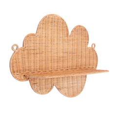 Mâya - Cloud-shaped wall shelf in handwoven rattan – view 2 – Handcrafted product, handmade · Kuênia