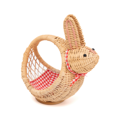Taito - Rabbit-shaped basket in handwoven rattan – Handcrafted product, handmade · Kuênia