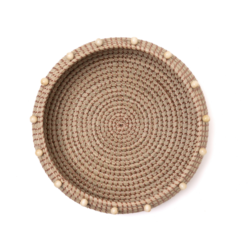 Tronto – Grande corbeille ronde en jonc de mer tressé main – vue 2 – Produit artisanal fait à la main · Kuênia