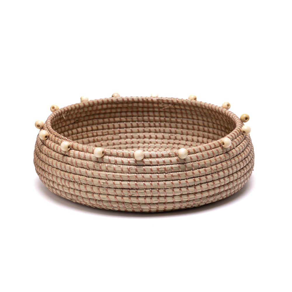 Tronto – Grande corbeille ronde en jonc de mer tressé main – vue 3 – Produit artisanal fait à la main · Kuênia