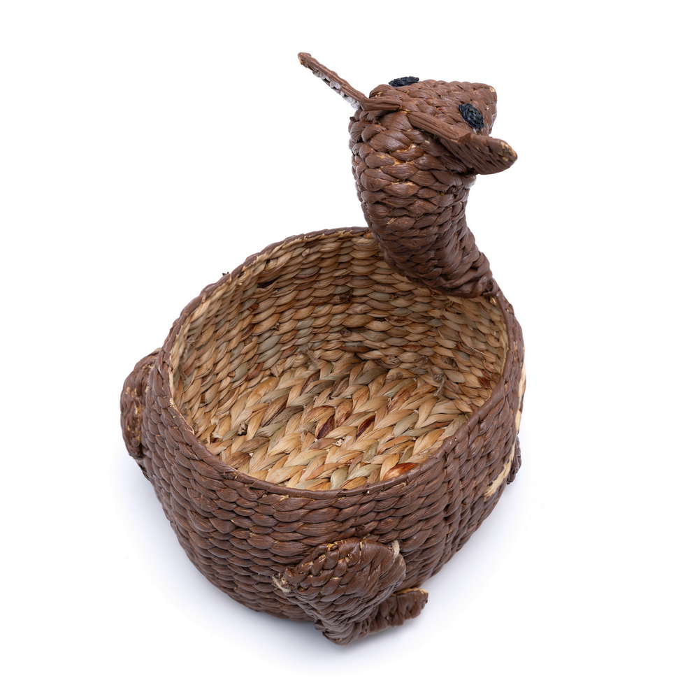 Kaoko - Giraffe-shaped basket in handwoven water hyacinth – view 3 – Handcrafted product, handmade · Kuênia