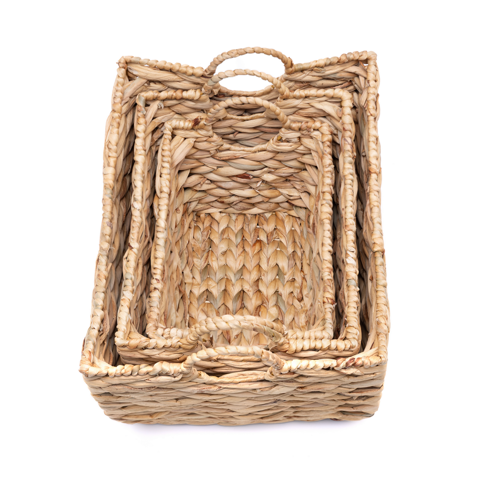 Boba - Set of 3 baskets in handwoven water hyacinth – view 4 – Handcrafted product, handmade · Kuênia